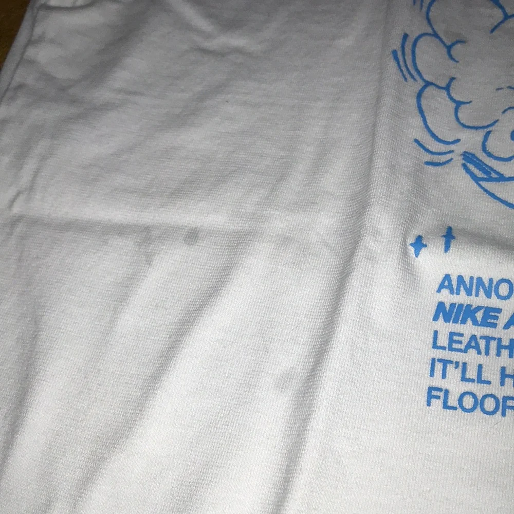 Nike White T-Shirt with Blue Air Jordan Sneaker Graphic